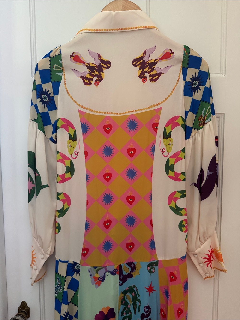 Colorful Printed Maxi Dress with Patchwork Motifs - Picture 5 of 6